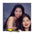 Me at 21 years old with long hair. That's my sister on the right, by the way.