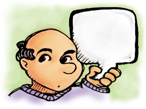 It is a man holding a balloon.