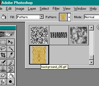 How to use a pattern with the Paint Bucket tool in Photoshop.