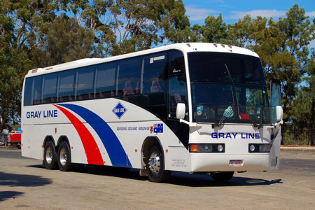 Grayline tour bus