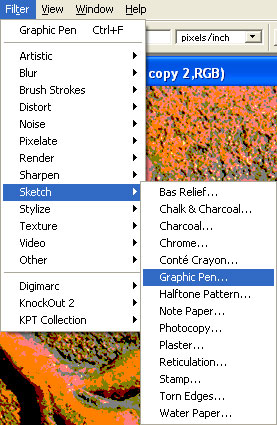 Select the Graphic Pen filter.