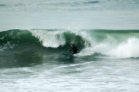 surfer surfing, before the surf was UP